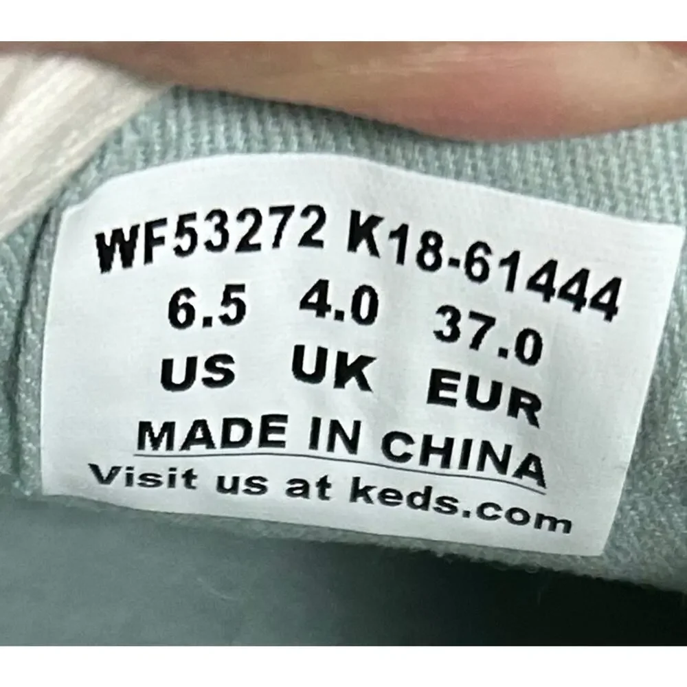 NEW! Keds X Kate Spade New York Champion White Glitter Sneakers w/ Ribbon, 6.5